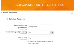 Settings to control the data deletion request processing.
