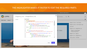 The Page Builder highlighter makes editing faster.