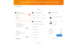 3 column checkout layout for registered users