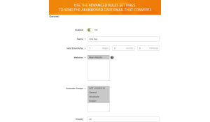 Advanced abandoned cart rules to send targeted emails
