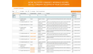 Easy to use interface that allows managing all accepted user consents.