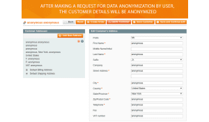 The look of anonymised customer page.