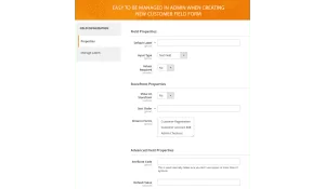 Specify field's properties when creating new customer field form.
