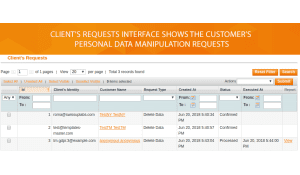 Easy to use interface that allows managing all clients' requests for data deleting.