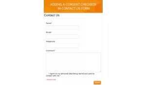 GDPR-friendly checkbox for giving a consent in Contact Us form.