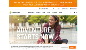 Cookie bar in minimalistic mode