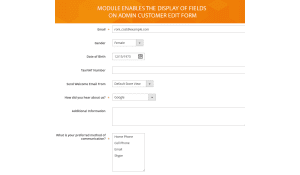 Custom fields of customer edit form in admin panel.