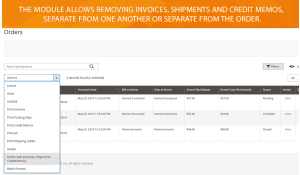 Magento 2 Delete Orders extension helps to delete test orders, old records, invoices, shipments..