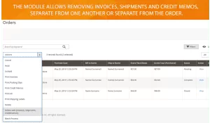 Magento 2 Delete Orders extension helps to delete test orders, old records, invoices, shipments..