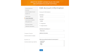 Show extra customer fields on customer account edit page.
