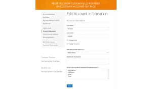Show extra customer fields on customer account edit page.