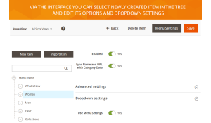 Easy to use interface to link new item to navigation tree