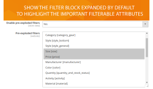 Filter attributes are expanded by default