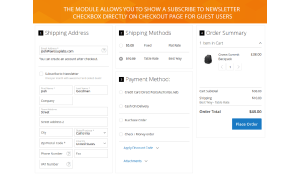 Ability to show Subscribe to Newsletter checkbox for guests on checkout page