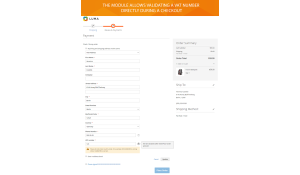 The Vat number field for registered VAT customer is available on checkout page.