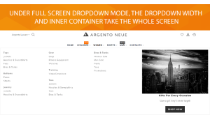 Magento 2 dropdown menu full screen