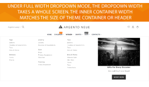 Magento 2 dropdown menu full width
