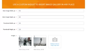 Image gallery widget settings