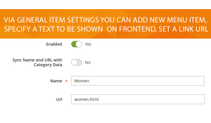 General settings for new item 