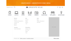 Magento 2 iconic menu