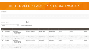 With the module can delete the one order or several orders at the same time.