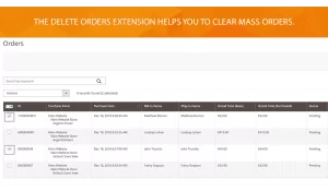 With the module can delete the one order or several orders at the same time.