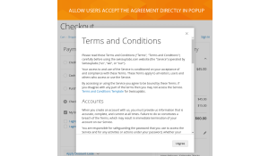 Ability to agree with the Terms and Conditions in a popup window