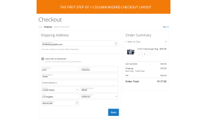 1 step of 1-column Wizard checkout layout